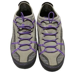 Fila Gray and Purple Athletic Shoes with Breathable Mesh and Durable Sole